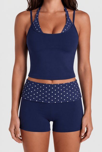 Dámský Crop Top Dots Navy