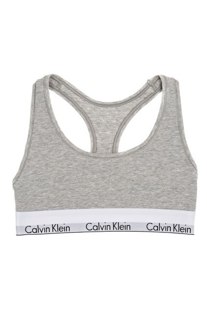 Calvin Klein podprsenka Bralette Unlined šedá