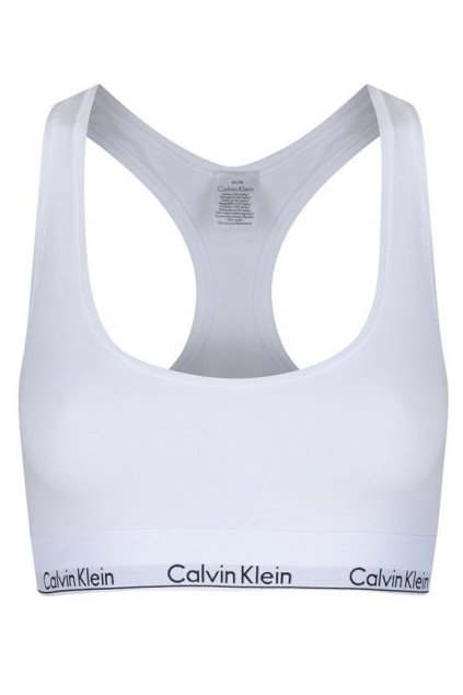 Calvin Klein Podprsenka Bralette Unlined Bílá