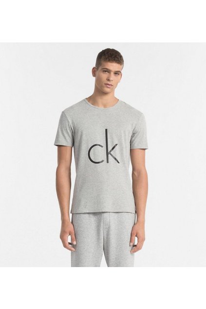 Calvin Klein Pánské Tričko S Logem Šedé