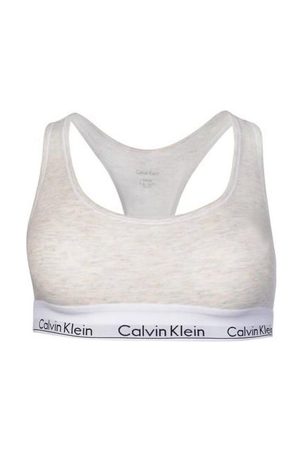 Calvin Klein podprsenka Bralette Unlined Šedý Melír