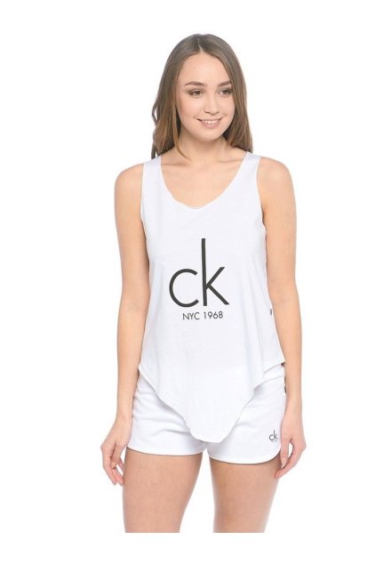 Calvin Klein Tílko Knotted Bílé