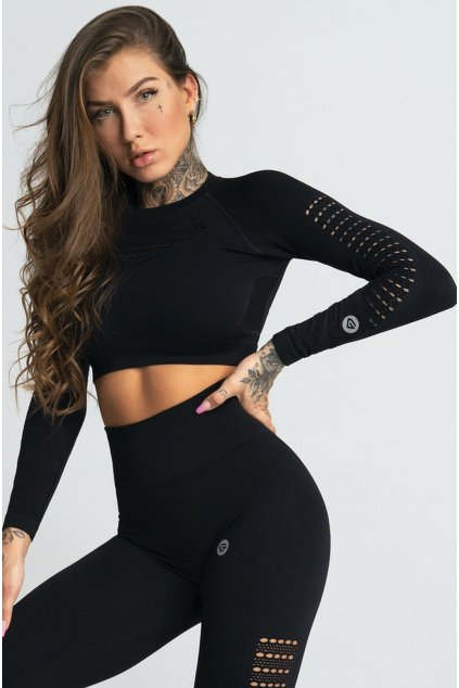 Gym Glamour Crop-Top Nero Black