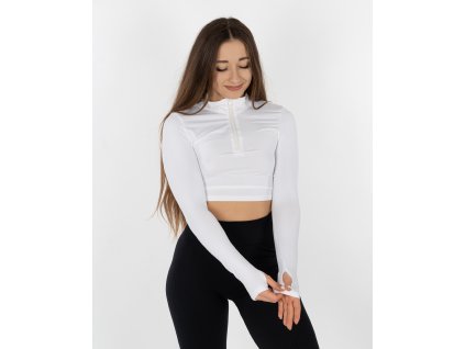 Bílá crop mikina
