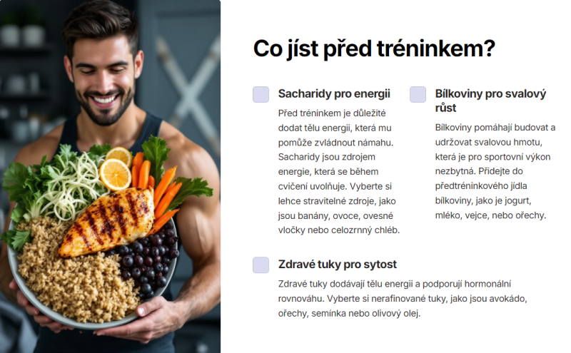 Strava před tréninkem