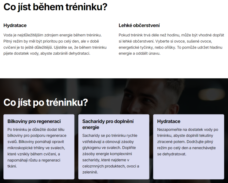 Strava během tréninku