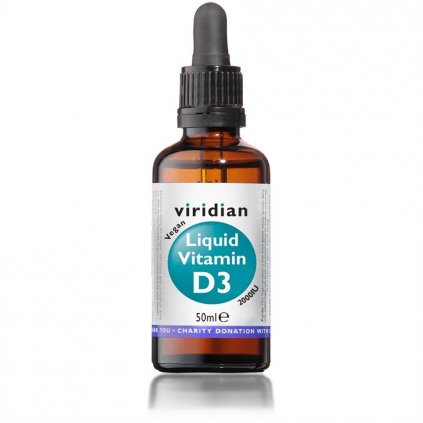 Viridian Liquid Vitamin D3, kapky, 2000iu