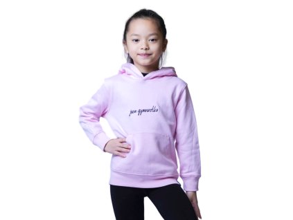 mikina s kapucí baby pink front