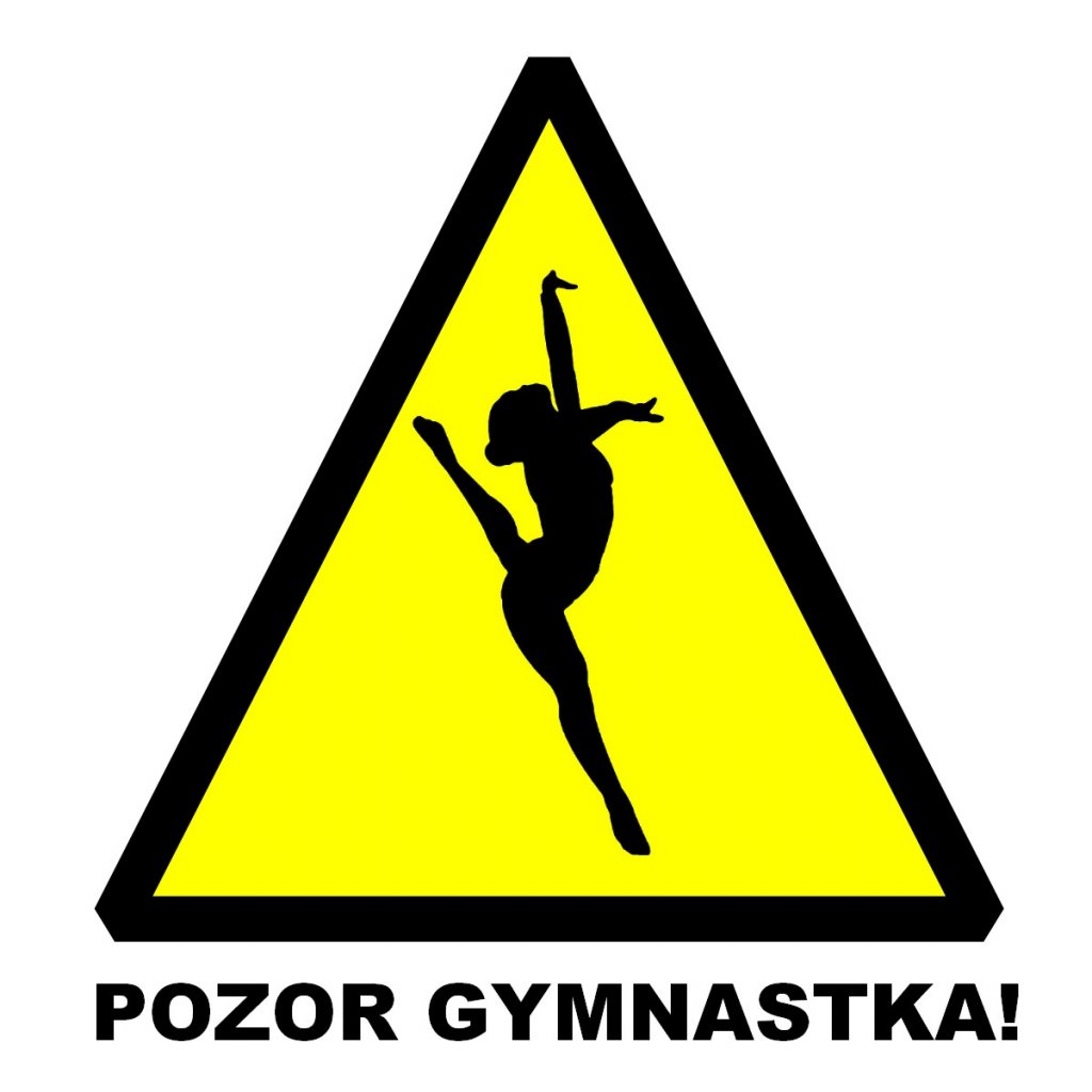 Nálepka Pozor gymnastka4