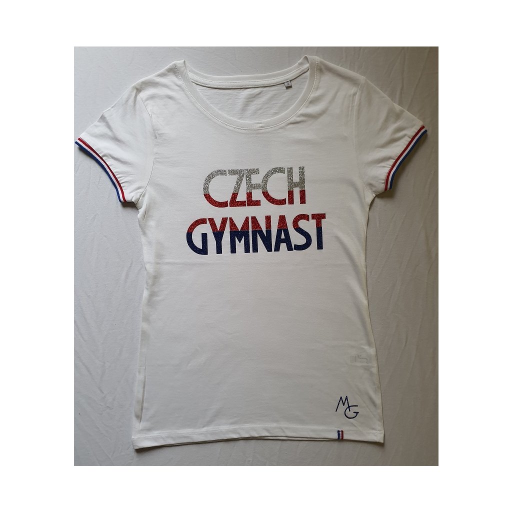 Tričko Czech Gymnast trikolora bílá