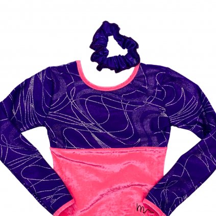 Gymnastický dres - NELLA - pink / crazy violet