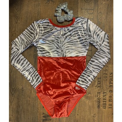 Gymnastický dres - NELLA - red / zebra