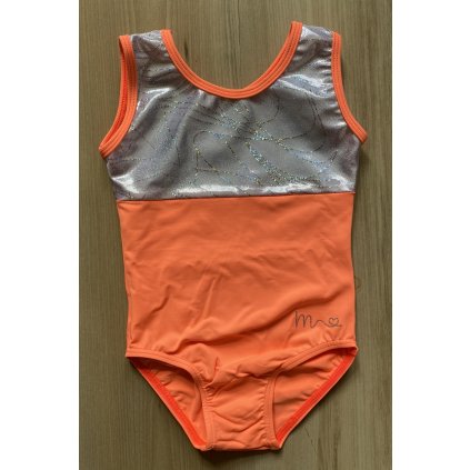 Gymnastický dres - BELLA - orange / crazy white