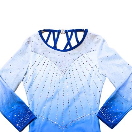 Gymnastický dres - MIRABELLA blue & white ombré