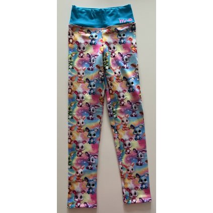 Barevné legíny RABBITS tyrkys