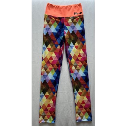 Barevné legíny TRIANGLES - orange