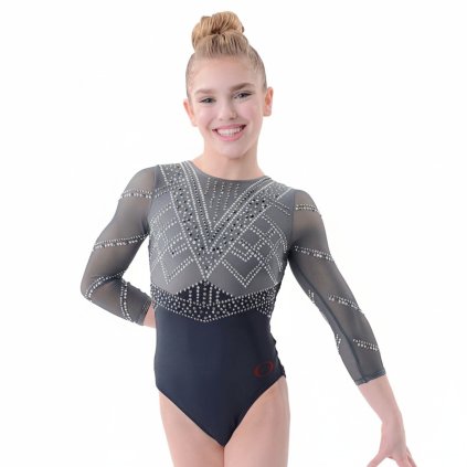 Gymnastický dres - FEARLES - SOZLEO2123 - gray