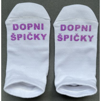 Ponožky (bílé) - DOPNI ŠPIČKY (orchid)