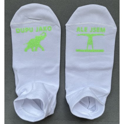 Ponožky (bílé) - SLON (zelené)