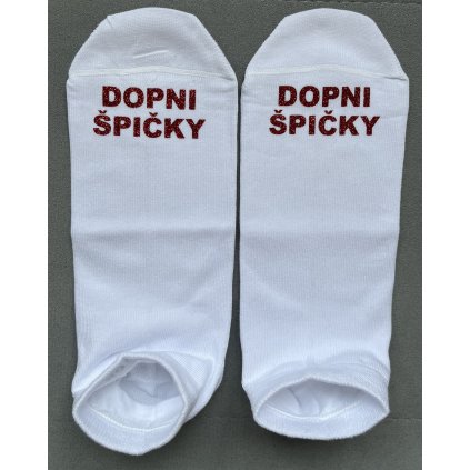 Ponožky (bílé) - DOPNI ŠPIČKY (červené)