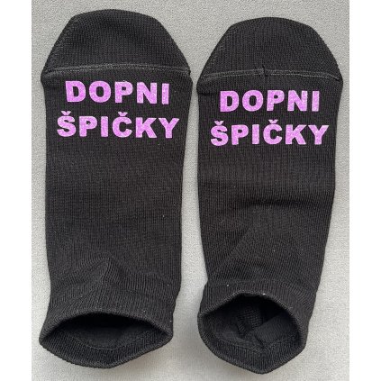Ponožky (černé) - DOPNI ŠPIČKY (orchid)