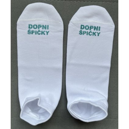 Ponožky (bílé) - DOPNI ŠPIČKY (modré)