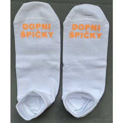 Ponožky (bílé) - DOPNI ŠPIČKY (oranžové)