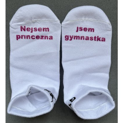 Ponožky (bílé) - PRINCEZNA (malinové)