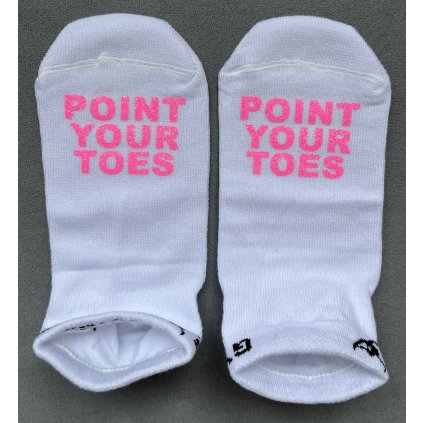 Ponožky (bílé) - POINT YOUR TOES (růžové)