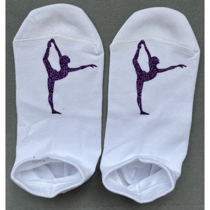 Ponožky (bílé) - SILUETA (fialová)