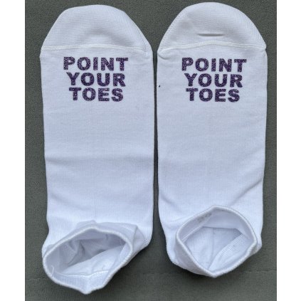 Ponožky (bílé) - POINT YOUR TOES (fialová)