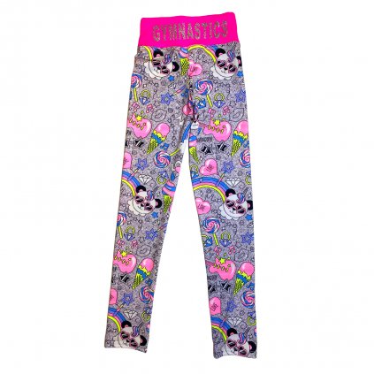 Barevné legíny PANDA LOVE (pink)