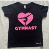 Gymnastické tričko (černé) - Gymnast heart (pink glitters)