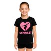 Gymnastické tričko (černé) - Gymnast heart (pink glitters)