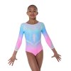 Gymnastický dres - BLOOM blue pink ombré