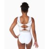 1297 gymnastics white rose gold lycra leotard 08