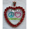 Přívěšek Heart Rhinestones red