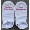 Ponožky (bílé) - PRINCEZNA (malinové)