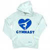 Mikina  s kapucí (bílá) - Gymnast heart (blue)