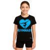 Gymnastické tričko (černé) - Gymnast heart (blue)