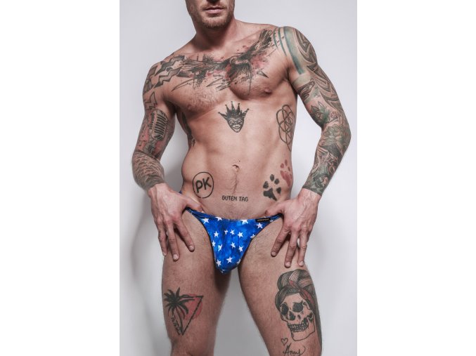 Gymswim star bulge swimunder mini thong blue/white