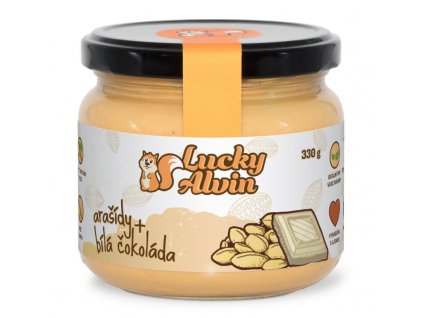 Lucky Alvin Arašídové máslo ochucené 330 g (Příchuť bílá čokoláda)
