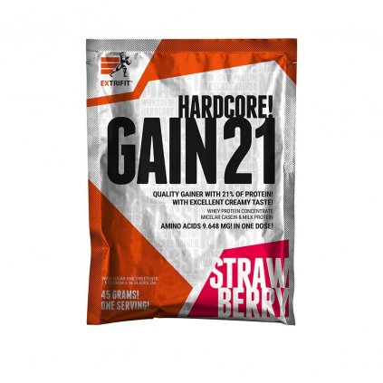 Extrifit Hardcore Gain 21 45 g strawberry (Příchuť jahoda)