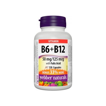 Webber Naturals B6 + B12 with Folic Acid 120 cps