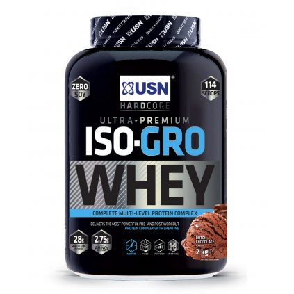 USN Iso-Gro Whey Protein 2000 g (Příchuť čokoláda)