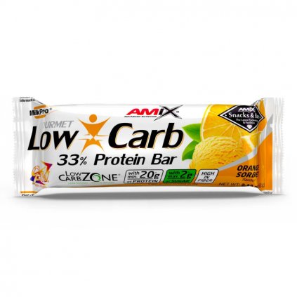 Amix Low-Carb 33% Protein bar 60 g (Příchuť pomeranč)