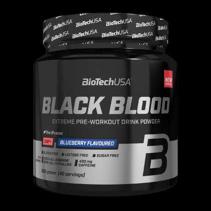 BioTech Black Blood CAF+ 300 g (Příchuť borůvka)