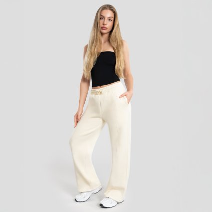 Exalted Dámské Comfy-Nest OVERSIZED STRAIGHT LEG tepláky - milk white (Velikost XXS)
