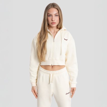 Exalted Dámská Comfy-Nest Crop mikina - milkwhite (Velikost XXS)
