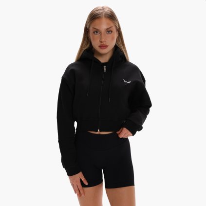 Exalted Dámská CROP mikina Comfy-Nest - černá (Velikost L)